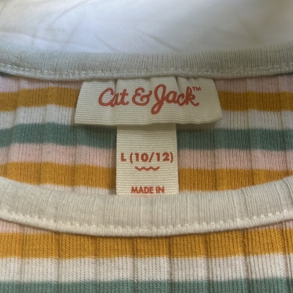Gently used striped Cat and Jack long sleeve shirt - Picture 2 of 2